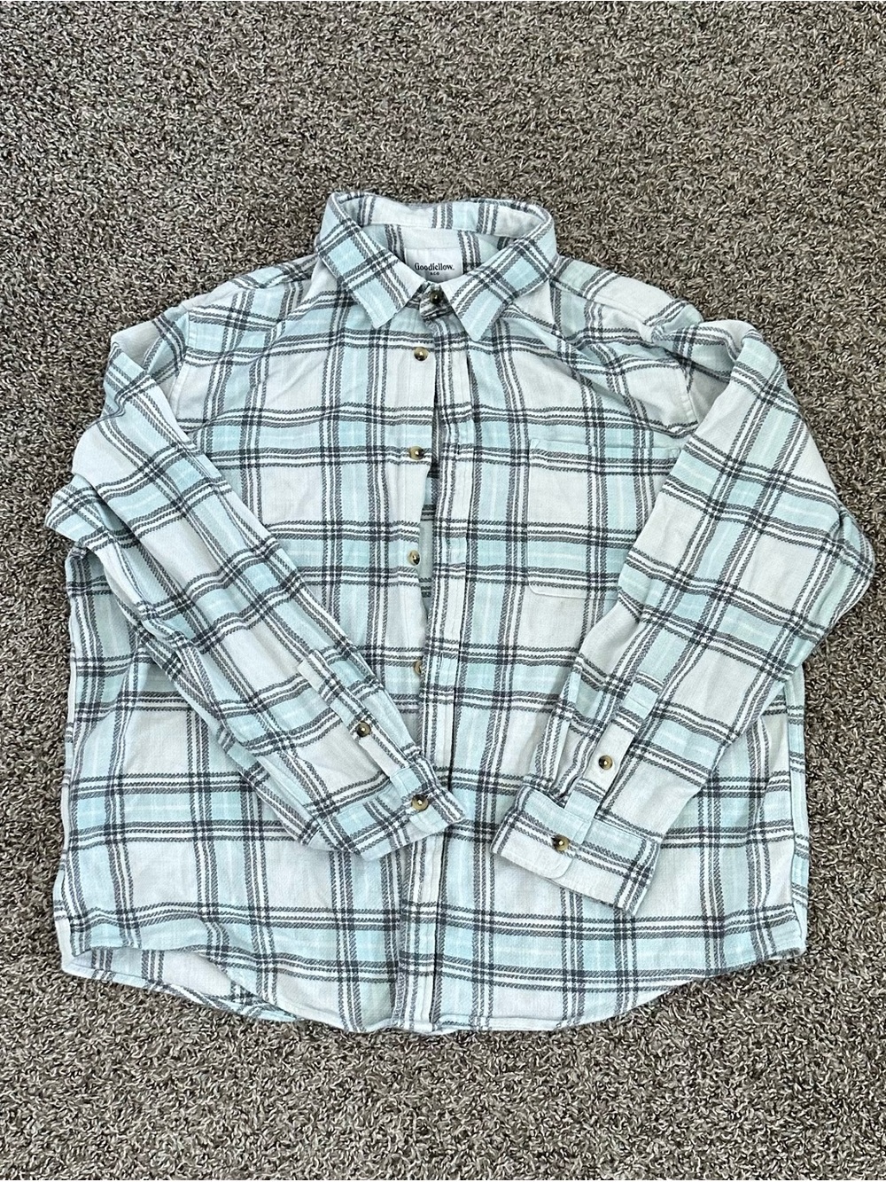 Target Men's White And Blue Plaid Button-Down Shirt